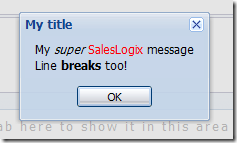 Client Message Service Alert in SalesLogix