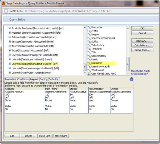 SalesLogix Regional Manager Added to Group Layout Step 2