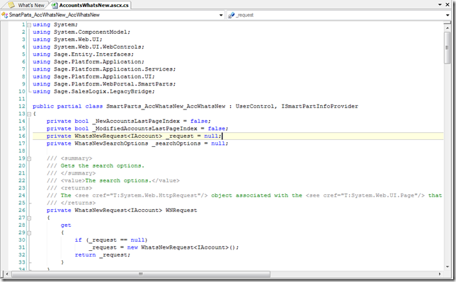 SalesLogix Application Architect Account Whats New code file
