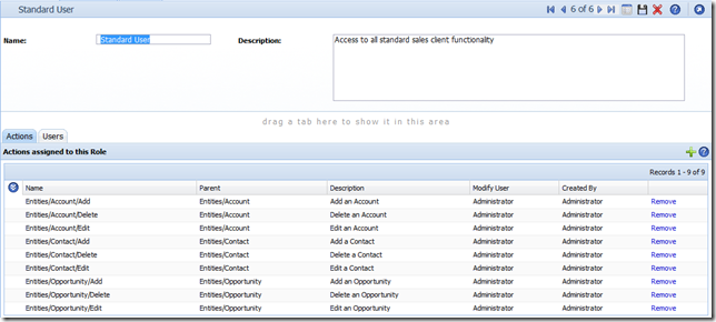 SalesLogix Web SP3 Role Detail