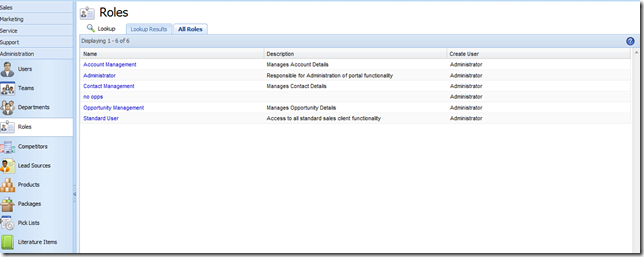 SalesLogix Web SP3 Role Management