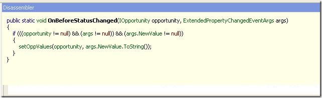 Status BeforeChange Code