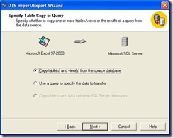 SQL Import Wizard Import What