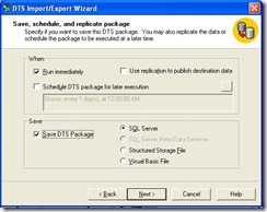 SQL Import Wizard Summary